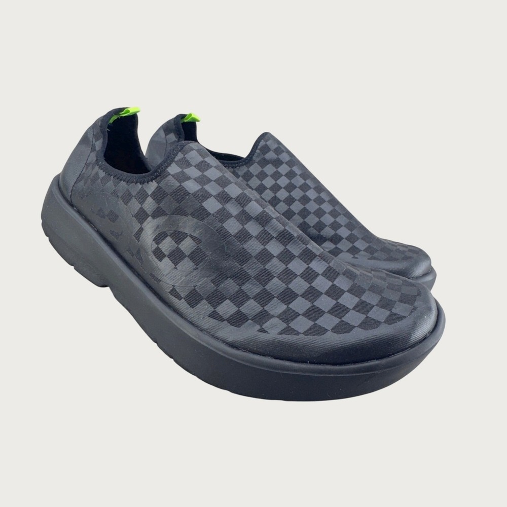 Oofos OOmg Low Slip On M13 Black Grey Checkerboard Recovery Shoes Streetwear